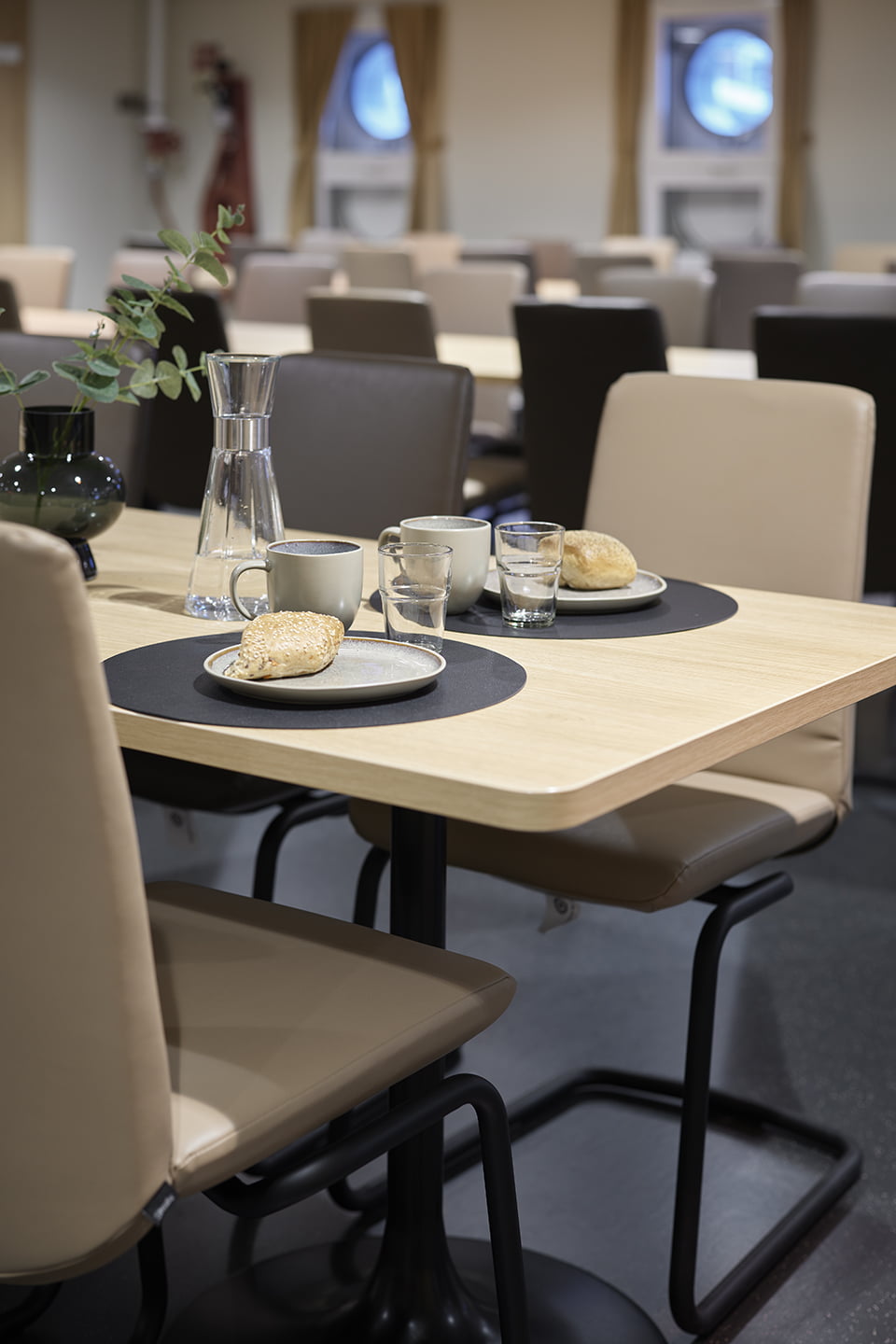 Detail of Stressless® dining in cantine room of KV Jan Mayen