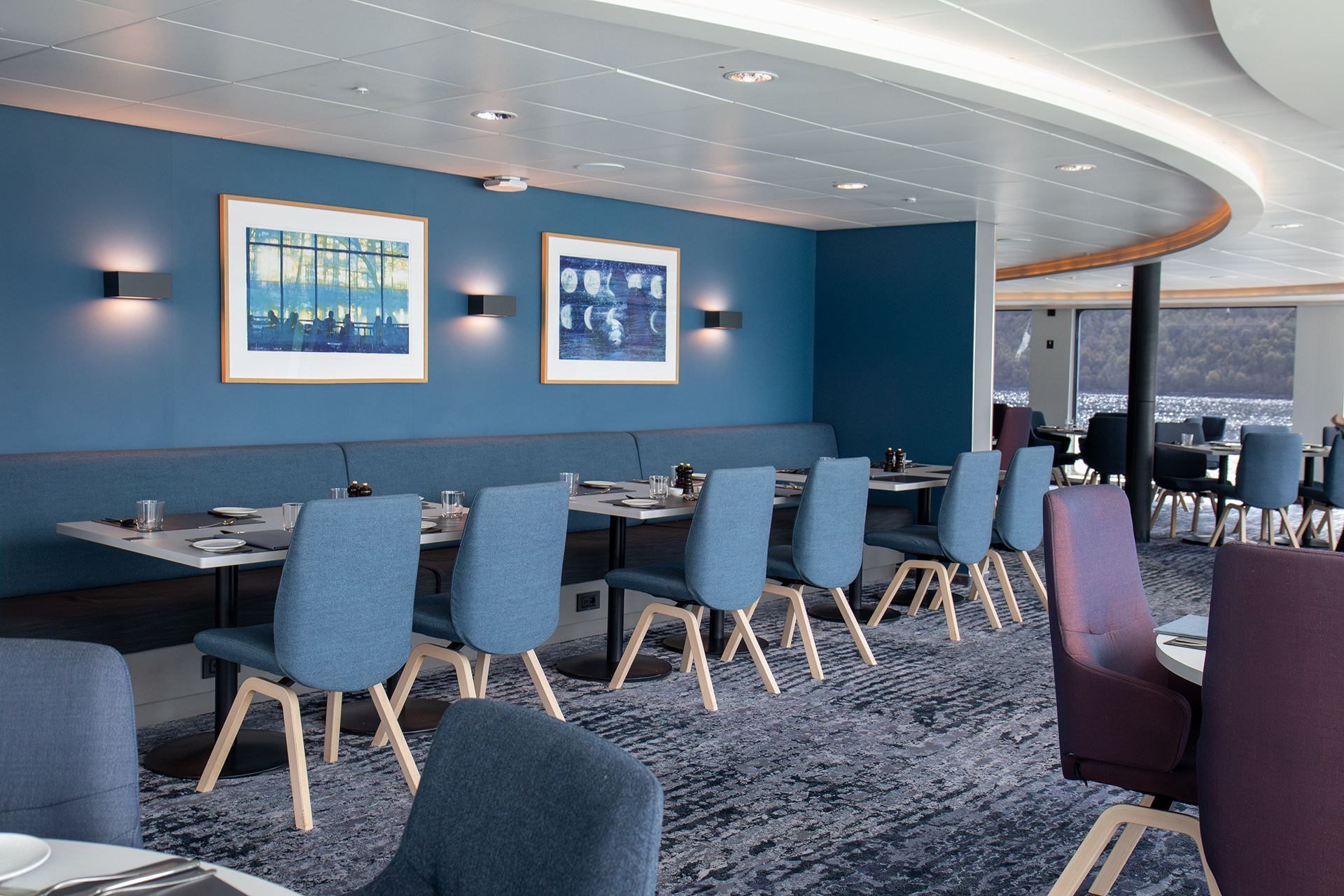 Stressless Mint dining chairs on board Havila Polaris