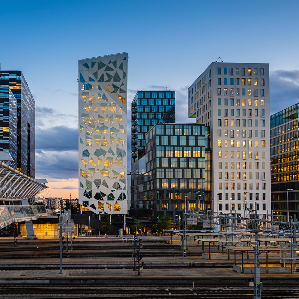 Barcode skyline in Oslo