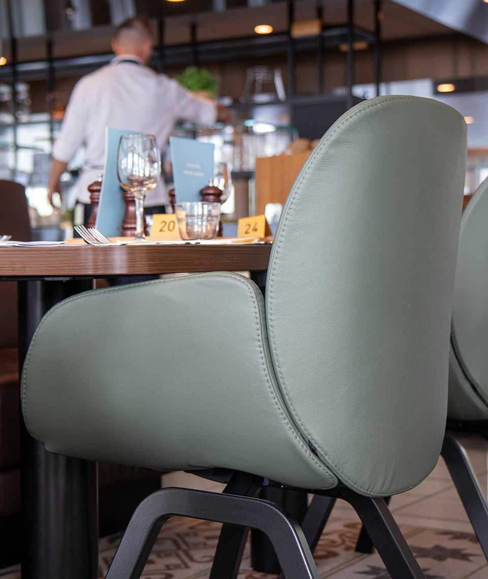 Stressless Bay dining chairs onboard Hurtigruten