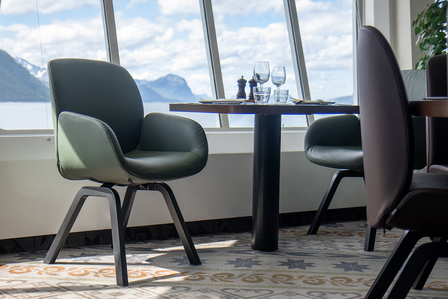 Stressless Bay dining chair onboard Hurtigruten